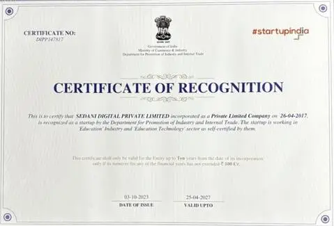 StartUp India Recognition