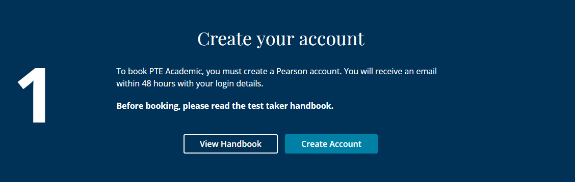 create an account on pearsonpte.com