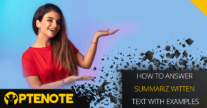 How to answer summariz witten text with examples