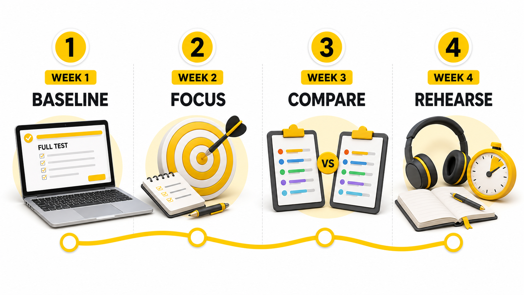 A simple four-week PTE mock-test preparation plan