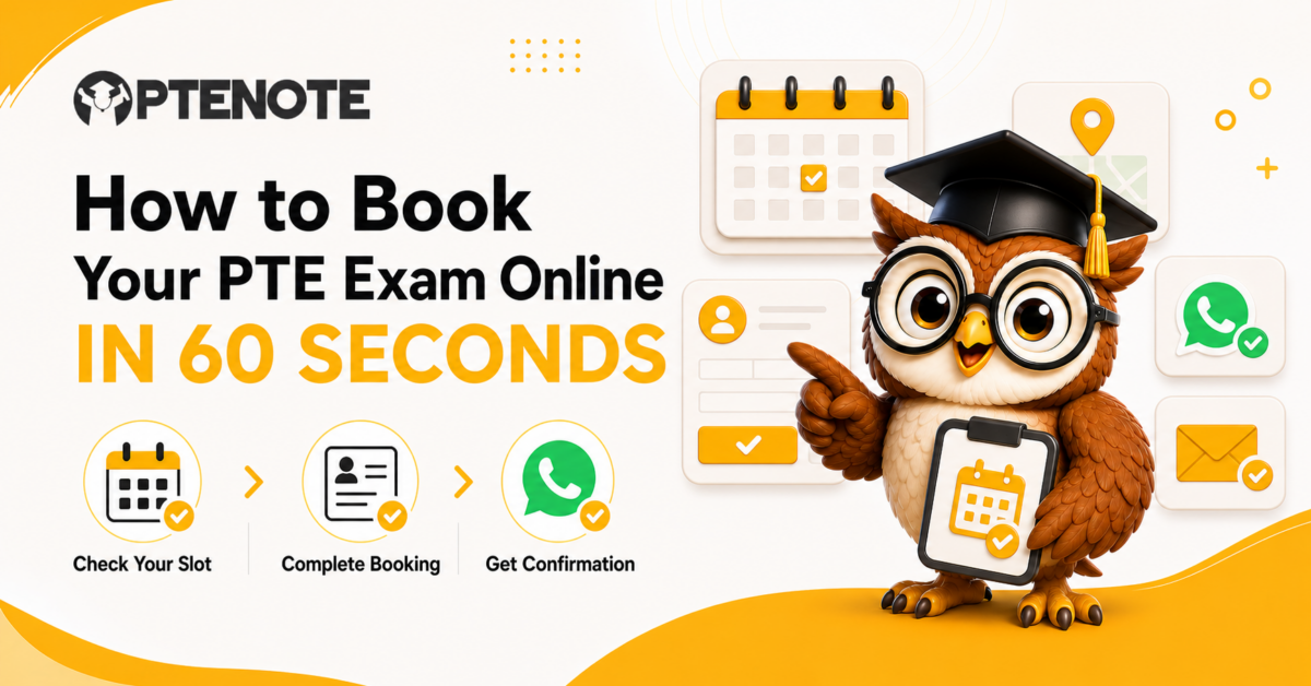 How to Book PTE Exam Online in India in 60 Seconds : Step-by-Step Guide 2026