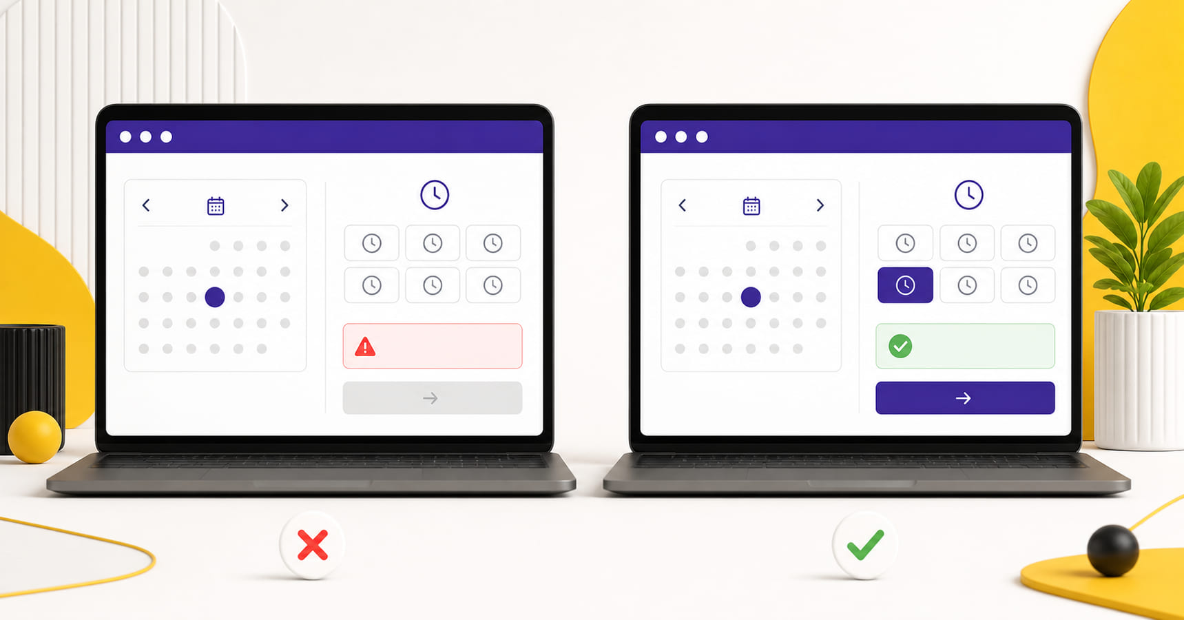 Selecting an available PTE appointment time after choosing the date