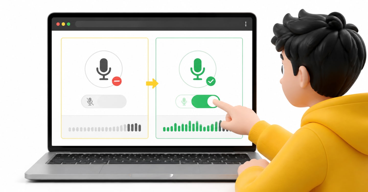 Laptop browser microphone permission changing from blocked to allowed