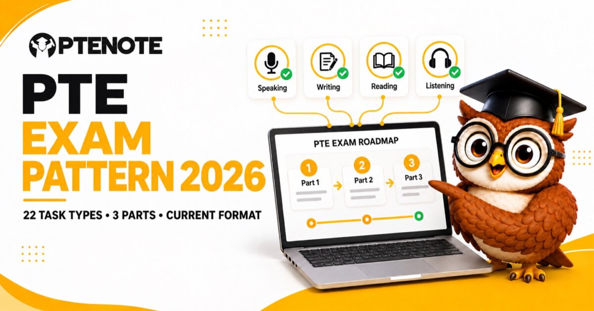 PTE Exam Pattern 2026: Format, 22 Question Types, Timings and Scoring