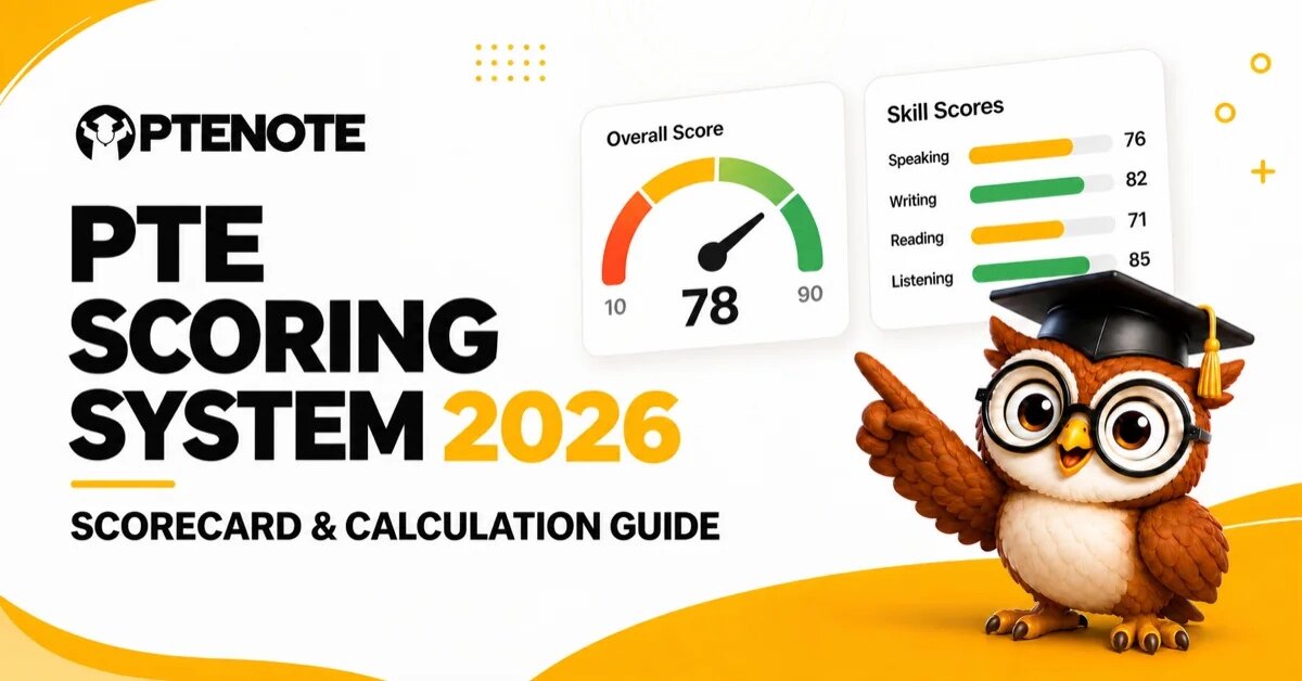 PTE Scoring System 2026: Score Chart, Calculation and Scorecard Guide